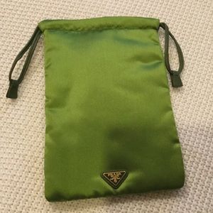 Apple green Prada makeup bag.